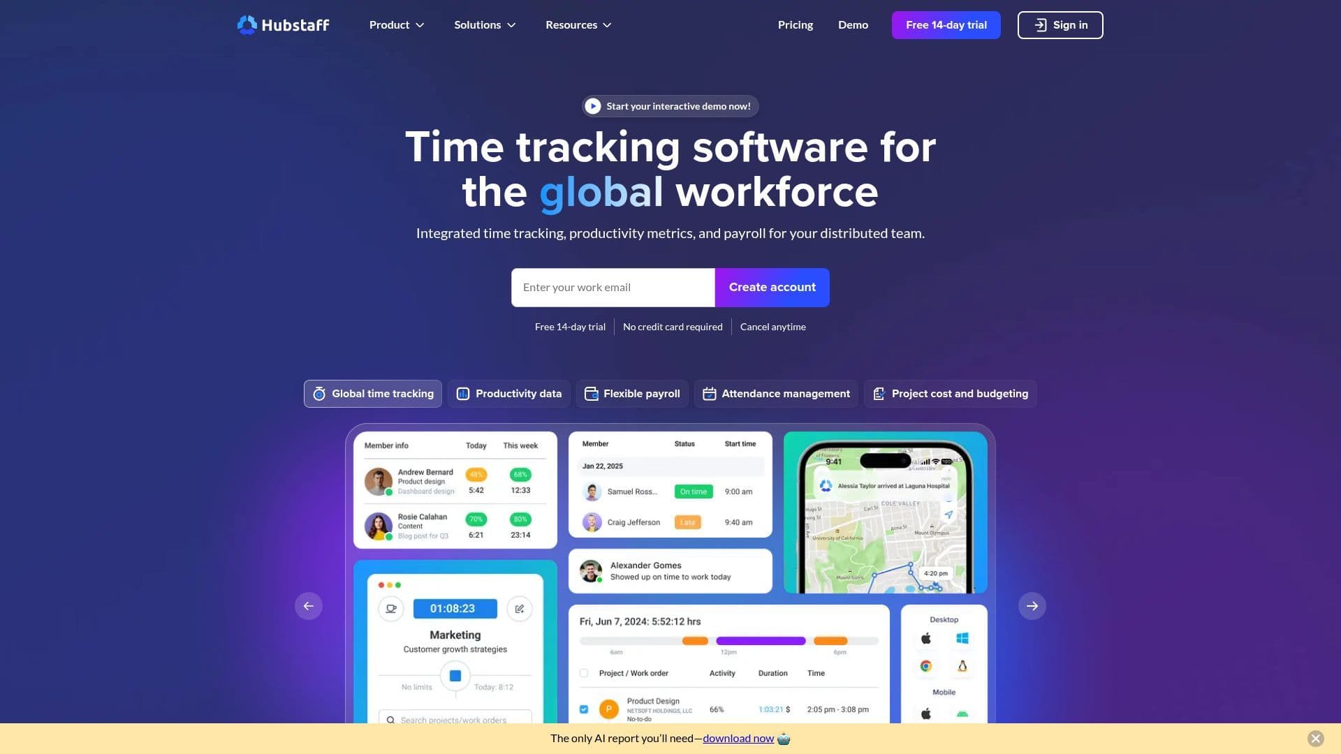 Hubstaff Landing Page