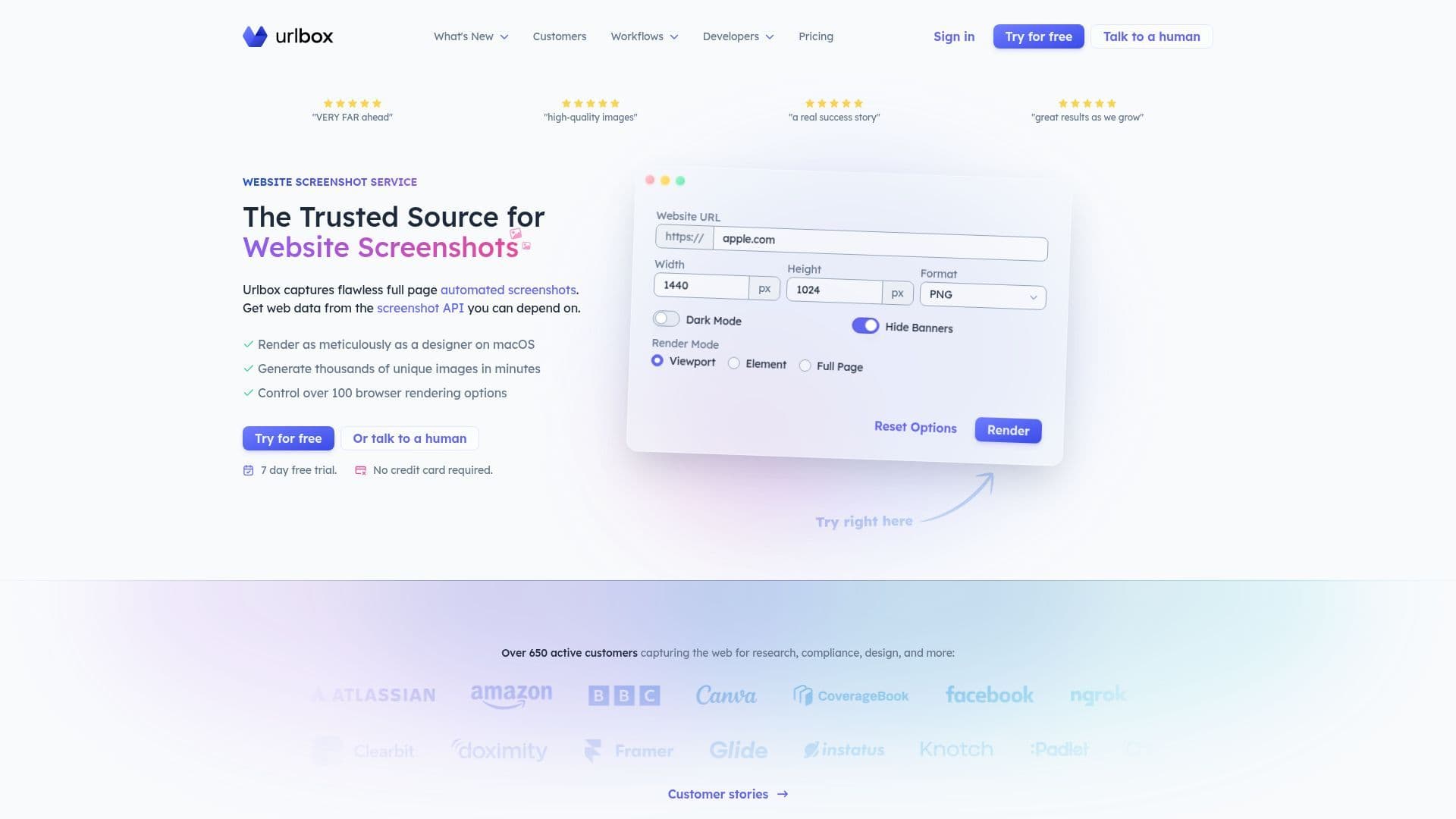 UrlBox Landing Page