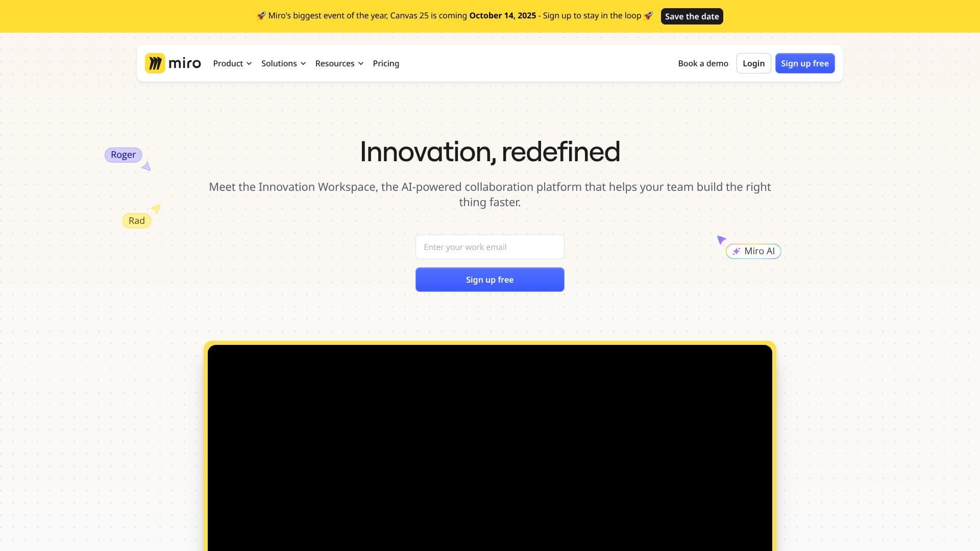 Miro Landing Page