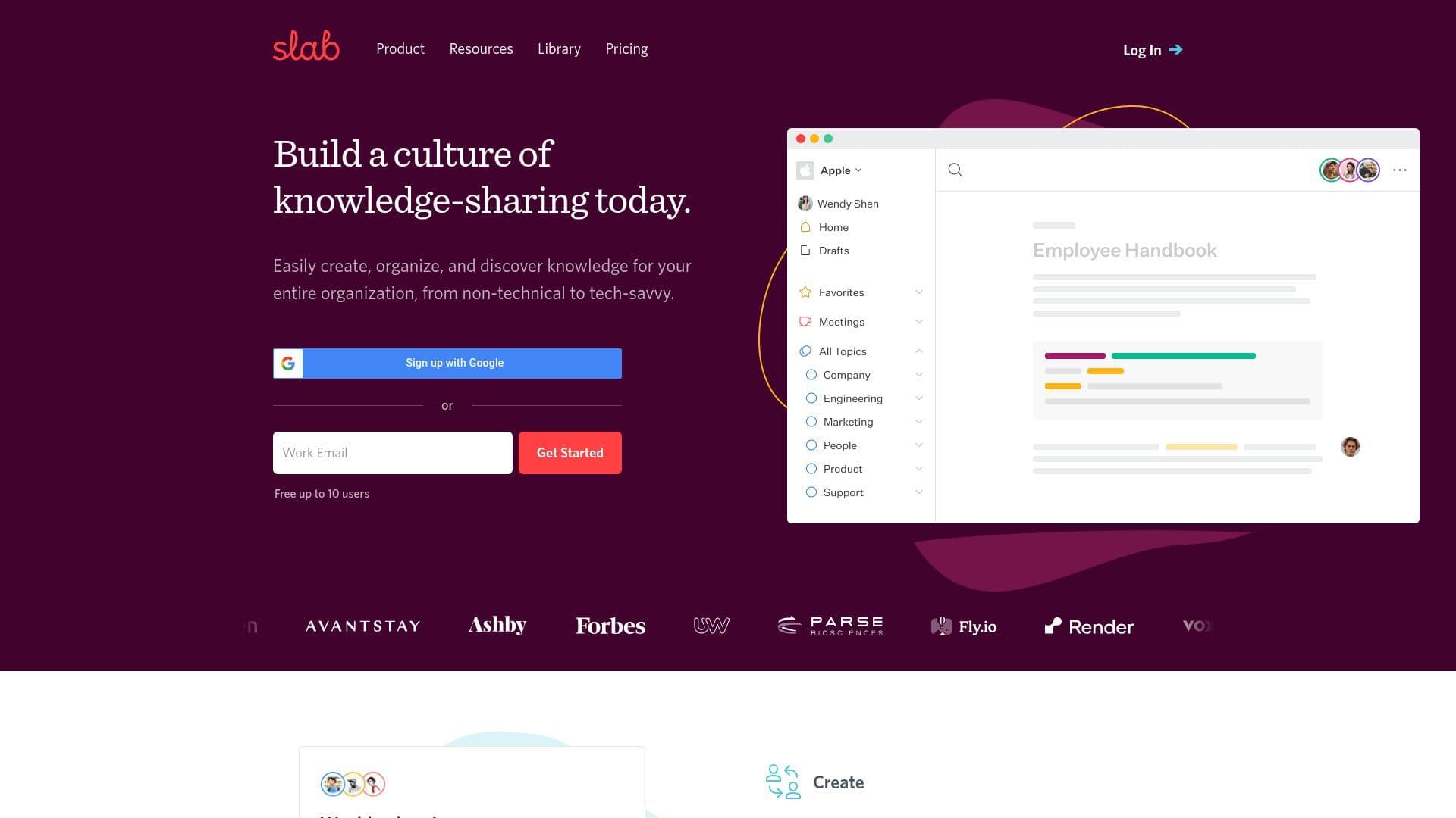 Slab Landing Page