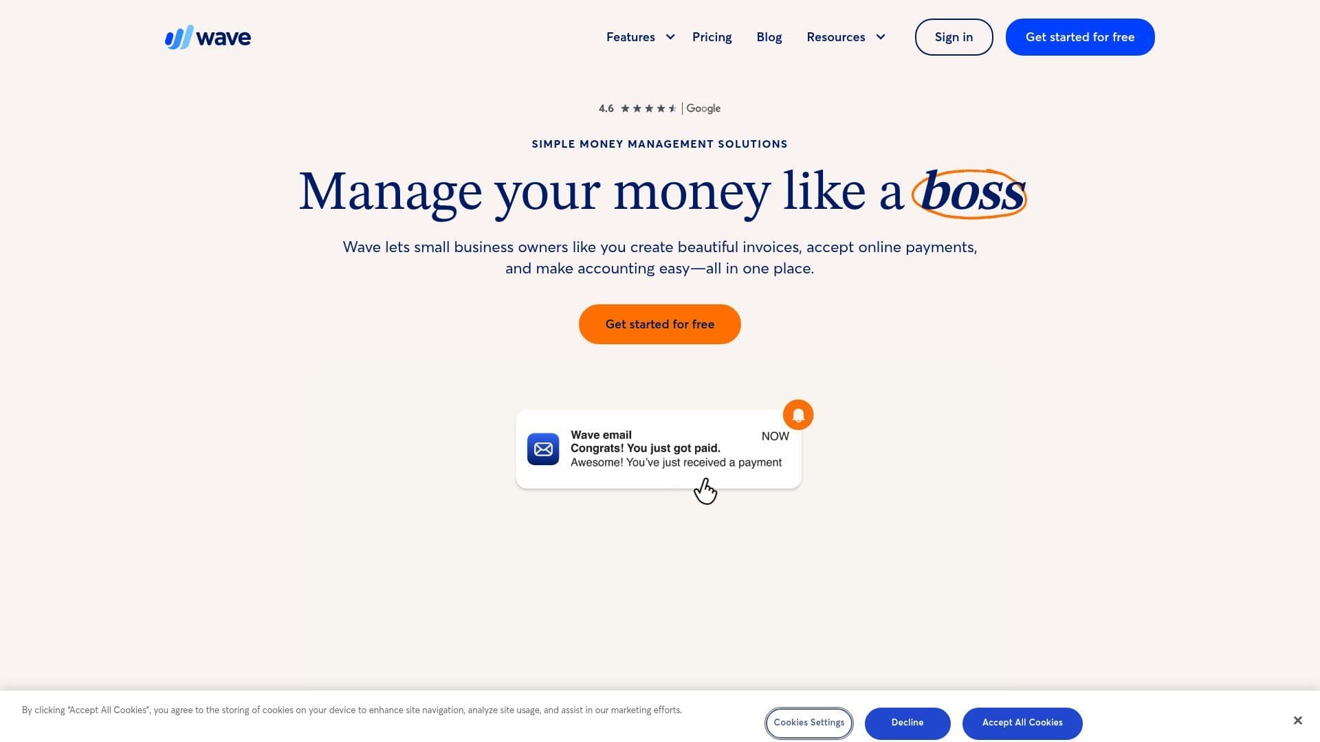 Wave Landing Page